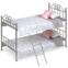 Badger Basket Toy Scrollwork Metal Doll Bunk Bed with Ladder and Bedding for 18 inch Dolls - Silver/Pink/Stars