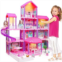 beefunni Doll House, Dream Dollhouse for Girls Toys w/ 4 Stories -11 Rooms, Doll House 4-5 Year Old w/ 2 Dolls & Furniture, Princess Dollhouse 2023 Christmas Toy Gifts for 3 4 5 6