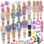 ZTWEDEN 89Pcs Doll Clothes and Accessories for 12 Inch Boy Doll and 11.5 Inch Girl Doll Includes 32 Seaside Wear Clothes Bikini Marine Animal Surfboard Diving Swimming Sets 19 Pair