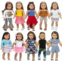 XFEYUE 22 Pcs American 18 inch Doll Clothes Gifts and Accessories, Fit 18 inch Doll - Including 10 Sets of Various Styles Doll Clothes, Hair Clips and Sunglasses Handbags
