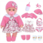 ZNTWEI 12 Inch Baby Doll Playset with Reborn Baby Dolls Clothes and Accessories Including Bottles, Nipple, Diaper, Bib, Underpants
