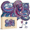BBOLDIN Colorful Mandala Puzzle Wooden Sea Octopus Jigsaw Puzzle 200 Piece Puzzles for Adults, Funny Ocean Octopus Jigsaw Puzzles, Cool Birthday Decor for Adults