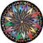 Bgraamiens Puzzle-Blooming Flowers-1000 Pieces Creative Geometric Round Blue Board Colorful Mandala Jigsaw Puzzle