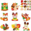 WATINC 123pcs Fall Craft Kits for Kids, Cute Animals Hanging Ornaments DIY Maple Leave Sticker Crafts with String, Fall Autumn Thanksgiving Home Classroom Game Activities Party Fav