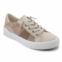 BLOWFISH womens wave-b sneaker in sand and steel gold micro suede