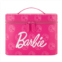 Mattel barbie large cosmetic case organizer iconic pink design with mirror and dual zipper pulls