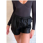 Mittoshop seasons change faux leather shorts in black