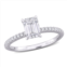 Created Forever 1 1/6ct tw emerald lab-grown diamond solitaire engagement ring in 14k white gold