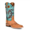 Corral womens embroidery square toe boots in honey & turquoise