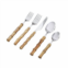 Beatriz Ball bamboo flatware set of 5 in silver & natural