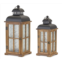 HouzBling lantern (set of 2) 15.5h, 19.25h wood/metal