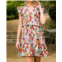 THML floral flutter sleeve dress in pink multi