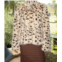 Bailey Rose fur leopard jacket in beige