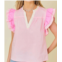 Main Strip color block casual top in pink