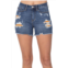 Judy Blue printed pocket lining high rise cut off short in blue