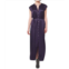 Raquel Allegra satin maxi dress in dark eggplant