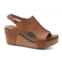 Corkys Footwear womens carley wedge sandal in cognac smooth