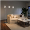 Nova of California marilyn 90 3 light arc lamp in polished chrome and mylar/crystal shades with rotary switch