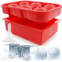 Zulay Kitchen large square ice cube molds and sphere ice ball maker with lid (set of 2)