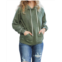 ZENANA know yourself fleece lined hoodie in olive acid wash