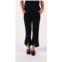 STATESIDE satin jacquard front slit trouser in black