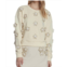 Stellah flower applique sweatshirt in white