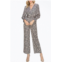 Adelyn rae toni zebra-print belted wrap-effect sateen jumpsuit in tan/black