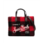 MC2 SAINT BARTH check wool leather tote handbag in red black