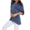 ANGEL hooded drawstring tunic top in denim