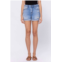 HIDDEN riley high waist rolled cuff boyfriend shorts in light wash