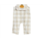 Mudpie baby boys fall plaid longall and bib set in beige