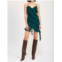 Emory Park asymmetrical ruffle dress in emerald green