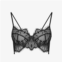 Ajour frappe underwire bra in black