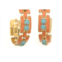 TOVA hillary hoops earrings in jean blue & bright orange