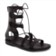 Jerusalem Sandals womens leather gladiator lace up sandal in black