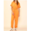 SKIES ARE BLUE short sleeve jumpsuit in sunkissed orange