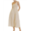 Aureum one shoulder smocked dress in eggshell