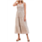 Ecru mirren gathered front tiered dress in eucalyptus shadow check