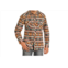 Rock & Roll Denim boys dale brisby aztec print long sleeve snap shirt in brown multi