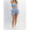 MABLE coastal roadtrips ruffle short set in blue