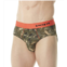 Papi catalyst camo brief in green/cherry tomato