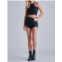 HIDDEN finn super high rise frayed shorts in black