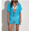 ELAN crochet coverup in aqua