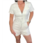 Day + moon reagan belted romper in off white