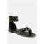 Rag & Co emmeth studs embellished black flat gladiator sandals