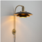 Nova of California rancho mirage wall sconce - matte black & gold-leaf shade, weathered brass