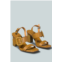 Rag & Co X swift big buckle leather slingback sandal in tan