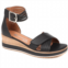 Remonte womens leather wedge sandals in black