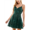 City Studios juniors womens sequined embroidered fit & flare dress