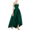 Alfred Sung womens satin hi-low evening dress